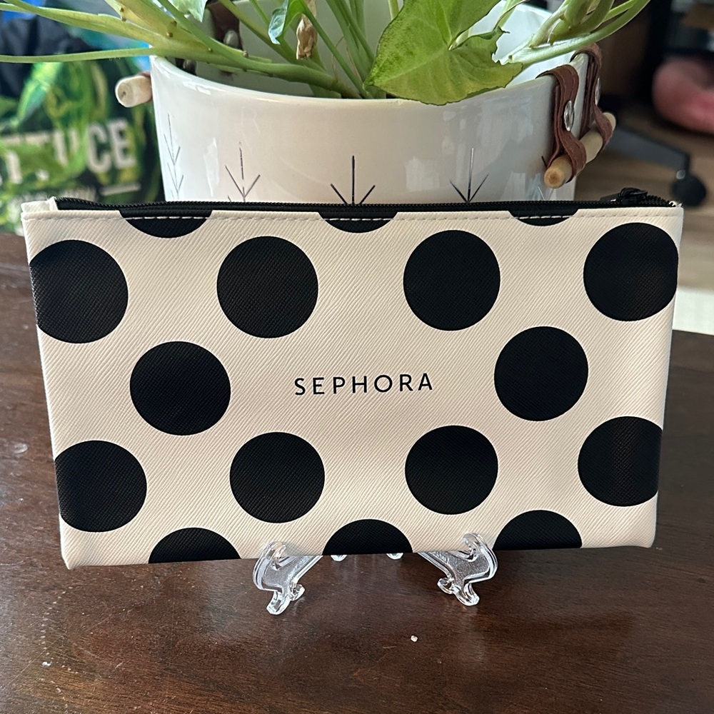 Sephora Black Polka Dot Cosmetic Case